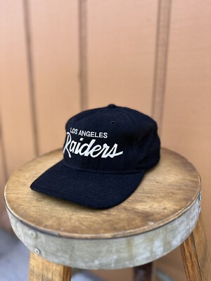 Vintage 90s Sports Specialties Los Angeles Raiders Snapback Script