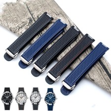 For Omega Seamaster 300 Silicone Watch Band Rubber Butterfly Buckle Strap 20mm