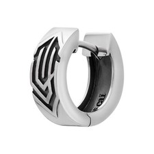 cai men Single-Creole 925 Sterling Silber oxidiert matt Muster NEU cai