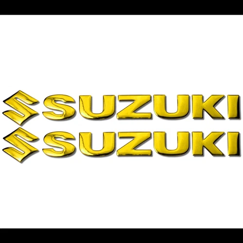 Reflective Carbon Look Tank Pad+8" Chrome Gold Logo&Letter+GSXR Emblem Sticker - Picture 11 of 12