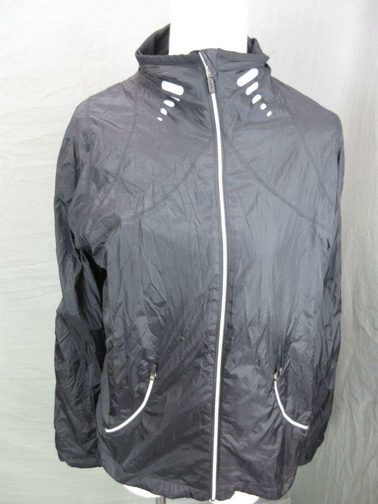 FILA TAGLIA L DONNA GIACCA NERA SPORTIVA FULL ZIP 100% NYLON OUTDOOR T770