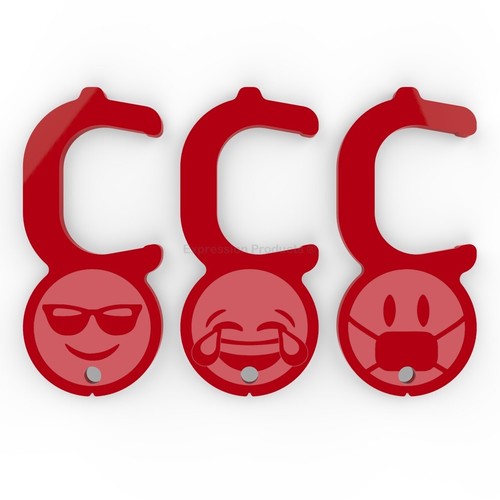 x3 Apriporta Emoji Senza Contatto No Touch - Foto 9 di 10