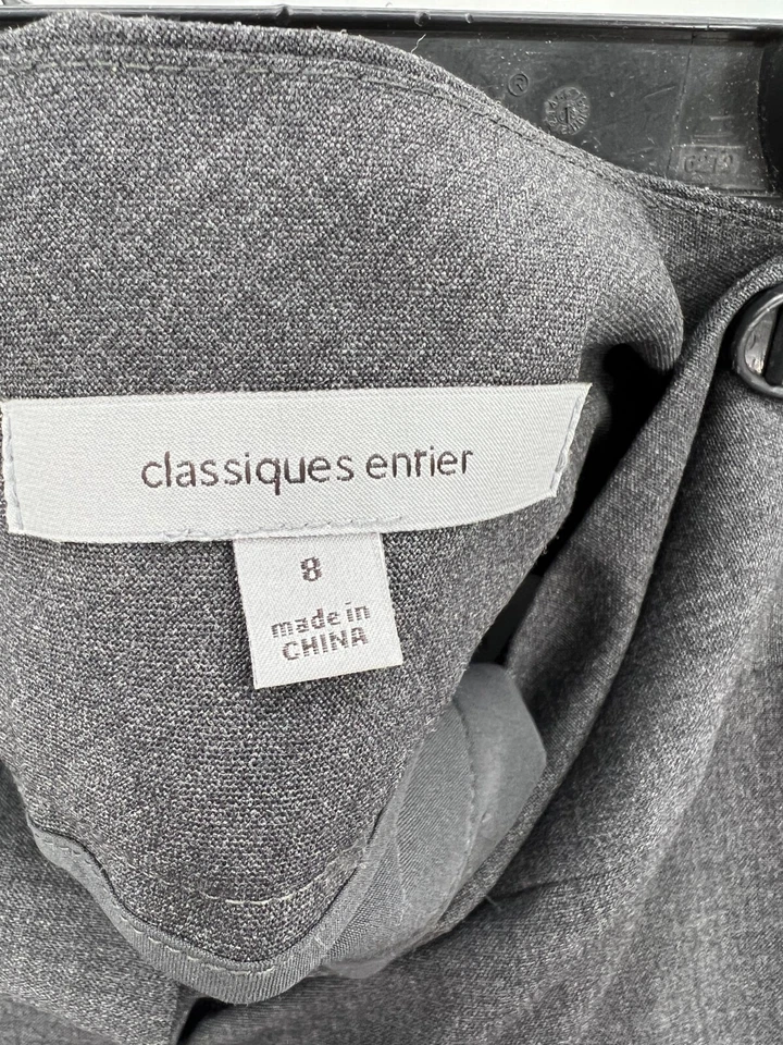 Pantalones Classiques Entier para mujer 8 gris cintura ancha pierna acampanada oscuro Academia Foto 2 de 4