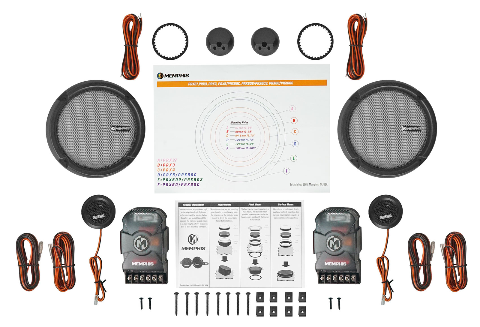 Компонентные автомобильные колонки Memphis Audio PRX50C 525 мощностью 100 Вт Динамик для караоке