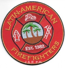 Latin - American Firefighters - est. 1982  (4" round size)   fire patch
