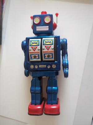 Schylling Robot 2000 The Millennium Robot Tin Toy Blue 1997 Collector Item Toy