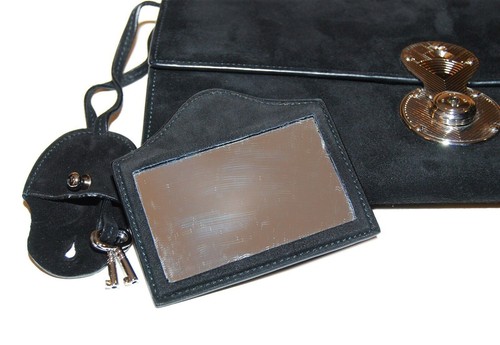 $1995 Ralph Lauren Purple Label Womens Suede Leather Clutch Wallet Italy Black - Picture 4 of 9
