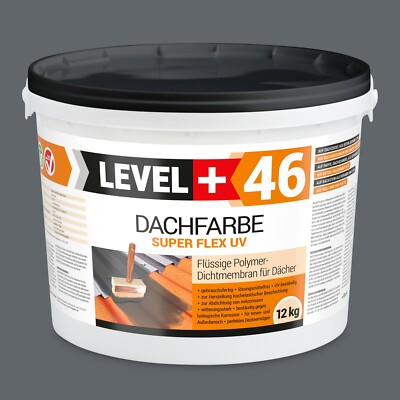 Dachlack 12kg Dachfarbe Super Flex Sockelfarbe Polymermembrane Steingrau HQ RM46
