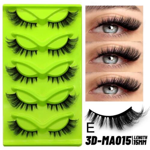 5 Pairs Cat Eye Lashes Faux Mink Eyelashes Winged End Elongated Eye New S2I7 - Foto 19 di 32