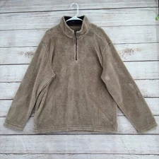 True Grit Pebble Pile Pullover Fleece 1/4 Zip Men’s XL Brown Ultra Soft