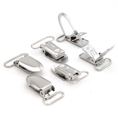 Suspender Clips,Pacifier Clips With Fabric Protecting Plastic Teeth, 1'' & 3/4''