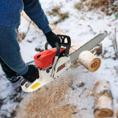 NEW 52cc 2 Stroke Gas Powered Chainsaw 22 Inch Handhold Wood Cutter Chain Saw DE