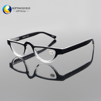 Half Moon Vintage Reading Glasses - Spring Hinge +1 To +4 Strength, Unisex Metal Frame