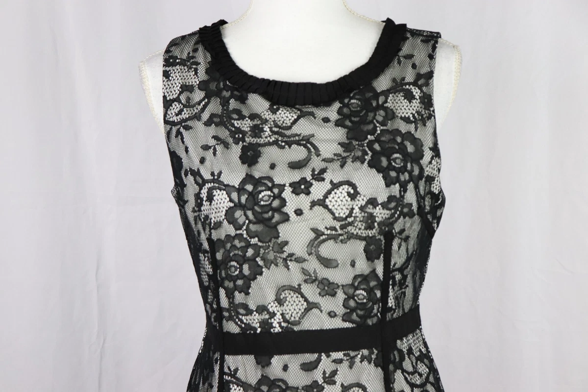 White dress with black lace clearance overlay