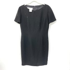 NEW CHETTA B Dress Size 10 Cocktail Evening Black Short Sheath Dress NWT