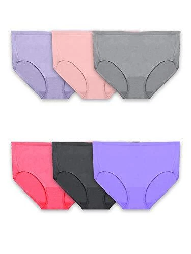 Fit for Me by Fruit of the Loom Women's Plus Size Breathable Micro-Mesh  Hi-Cut Underwear, 6 Pack 