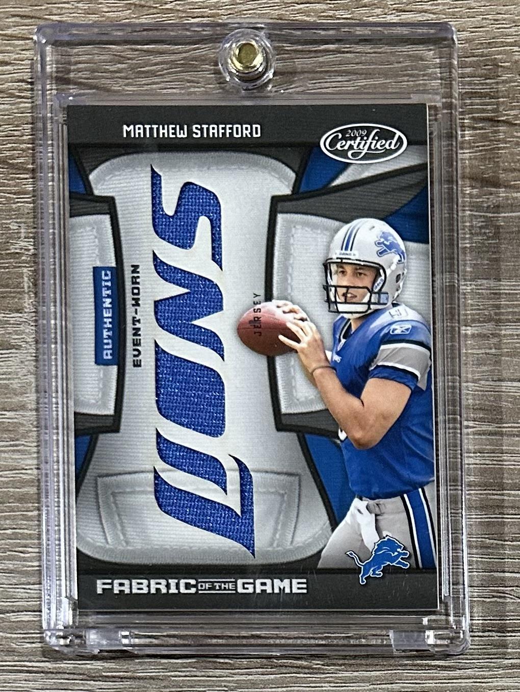 Matthew Stafford Donruss Certified Rookie Fabric of the Game #27 Base
