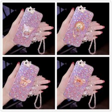 Women Bling Glitter Diamond Ring Stand Rhinestone Case Cover For Various Phones