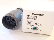 *NEW* Thomas & Betts Russellstoll 3913U-2 Female Connector 15A/250V 2P3W Plug