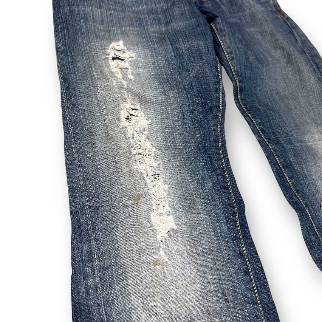 Diesel Men M Flare Distress Denim Pants Archive Y2K Luxury