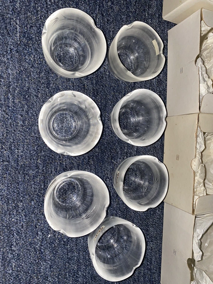 Tazas y cuencos Osaka vintage japoneses Kamei Glass Company motivo bambú FS NUEVO EN CAJA Foto 2 de 4