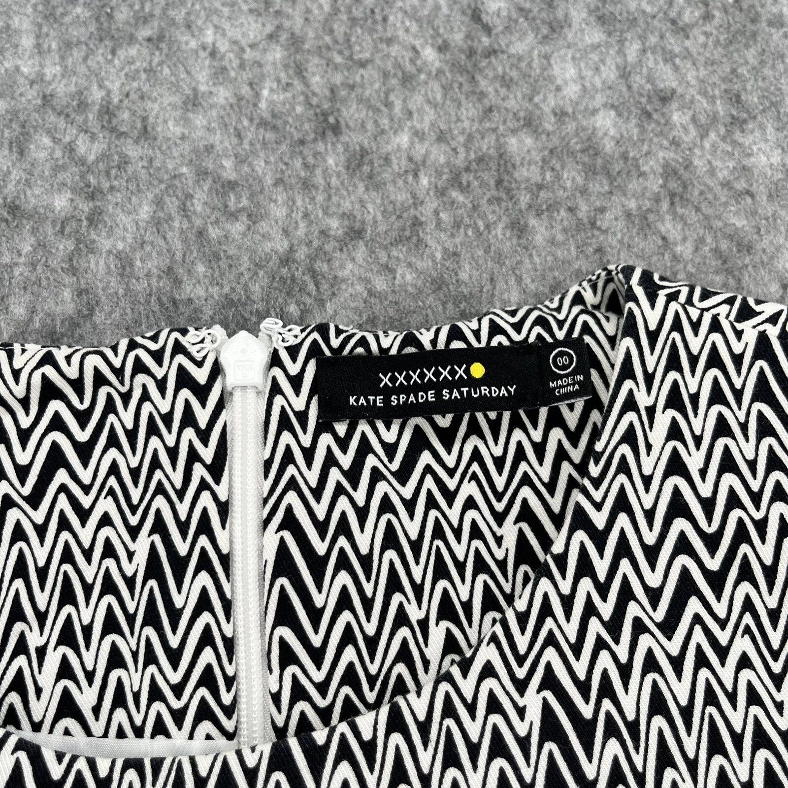 Abito da donna Kate Spade Saturday nero bianco lascia perdere taglia 00