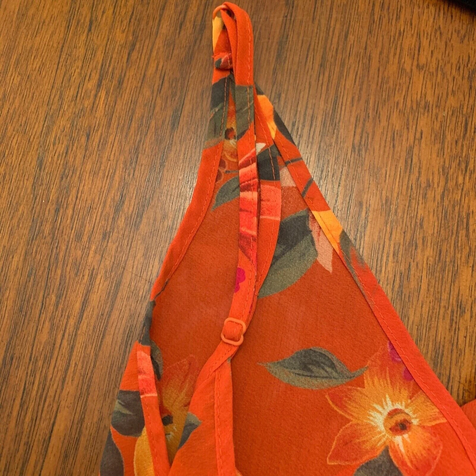 UNDERCOVER Victorias Secret Lingerie Abito Cami Floreale Trasparente Slip Arancione Rosa Giallo M