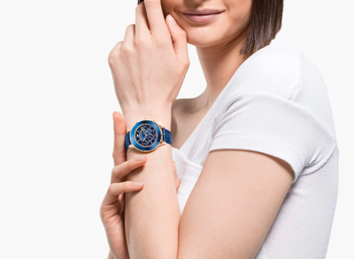 Swarovski / クォーツ腕時計/アナログ/レザー/BLU/BLU/5563480 Swarovski 5563480 Quartz Analog Leather Watch Blue Near Mint