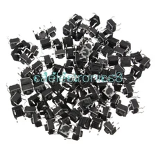 50PCS 6x6x5mm DIP Through-Hole 4pin Tactile Push Button Switch Momentary CA