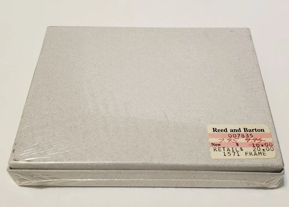 "Nuevo marco de fotos de picapiedra plateado Reed & Barton 3,75""x4,5"" nuevo en caja" Foto 3 de 4