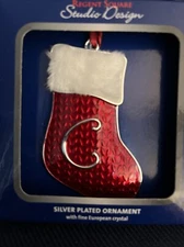 REGENT SQUARE STUDIO DESIGN C INITIAL ENAMEL PATTERN HOLIDAY ORNAMENT FUR ACCENT