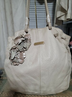 CYNTHIA ROWLEY Handbag Large Genuine Soft Leather Totw Beige