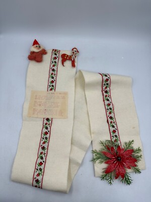 Vintage Handmade Felt Christmas Advent Calendar Santa Reindeer Candy MCM