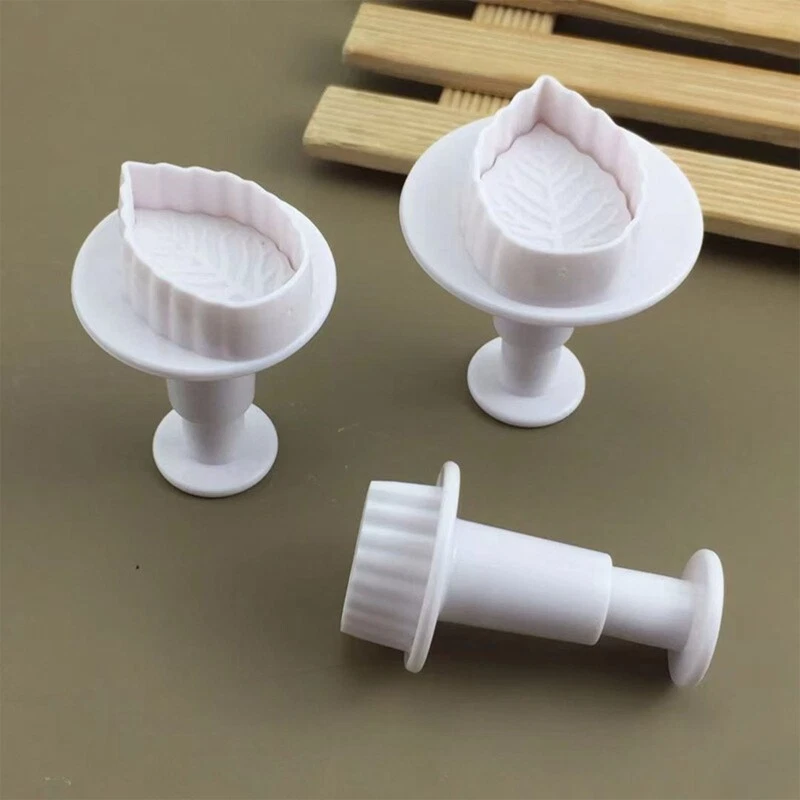 3Pcs/Set Rose Leaf Plunger Fondant Cutter Sugarcraft Cake Decorating Tools DIY - image 4 of 4