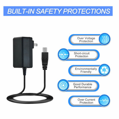 AC Power Adapter For Dell Venue 7 Tablet & More - 5V 10W, Includes Cable, Black