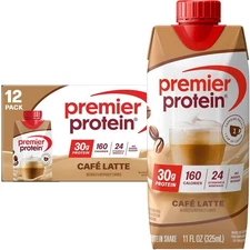 Premier Protein Shake, Café Latte, 30g Protein, 11 Fl Oz, 12 Ct