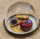 Cheese Board Tray with Etched Crystal Glass Dome Limoges Peint Main Trinket Box — photo 4