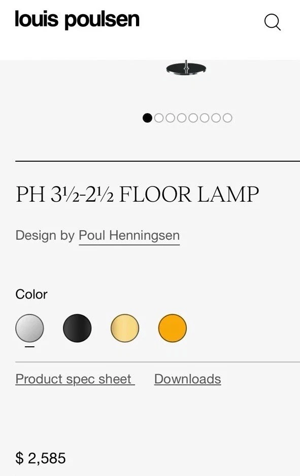 Lámpara de pie de vidrio PH 3 1/2 -2 1/2 de Louis Poulsen, acabado cromado Foto 2 de 4