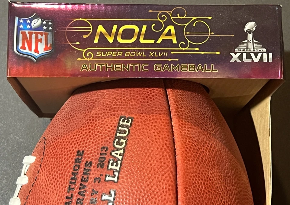 Super Bowl XLVII (47) Official Leather Game Ball 2013 49ers vs. Ravens NEW - Image 2 of 4