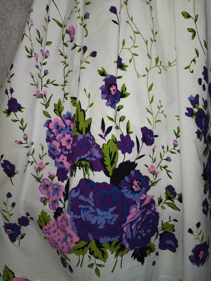 Vestido soleado de moda para niñas talla 7/8 púrpura flores y mariposas Foto 4 de 4