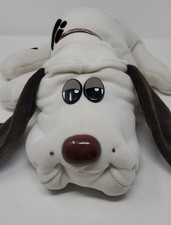 Vintage 1985 Tonka Pound Puppies 18" Gray Plush With Brown Spots With Collar