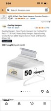 Quality Hangers Clear Plastic Hangers for Clothes  50 Pack - 17.5 Inch