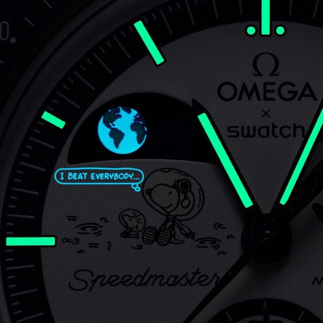 Swatch × OMEGA Moon Swatch Snoopy Mission to Moon phase Blue Watch Size L New image 6