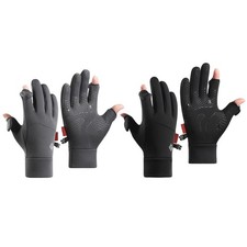2 Finger Fingerless Gloves Winter Fishing Gloves Non-slip Waterproof Warm
