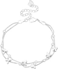 1 X Bracciale a Farfalla in Argento Sterling, Placcato in Oro Rosa Con Perle, Br