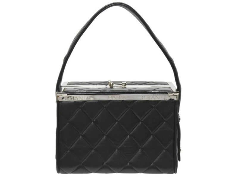 Chanel Coco Lambskin Quilted Black Vanity Bag 4B005011