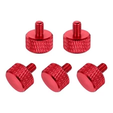 5 Pcs M4x6mm Flat Head Knurled Thumb Screws for Graphics Card, Red