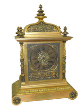 Gilt ORMOLU Gong Striking 8day French Mantel Clock Electroformed Tri-Gold Relief