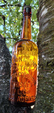 STUNNING HONEY YELLOW KELLOGG'S NELSON COUNTY WILMERDING LEOWE WHISKEY BOTTLE