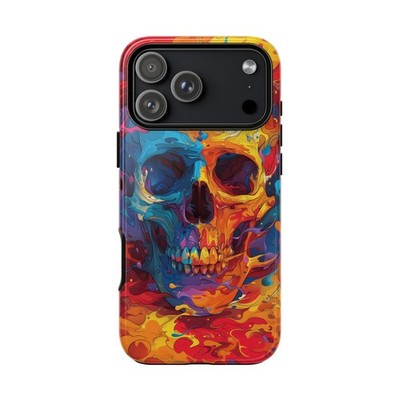 For iPhone / Galaxy / Pixel | Phone Ink Case - Trippy Abstract Skull Colors